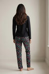 Zivame Buttersoft Knit Poly Pyjama Set - Black Beauty — thumbnail 3